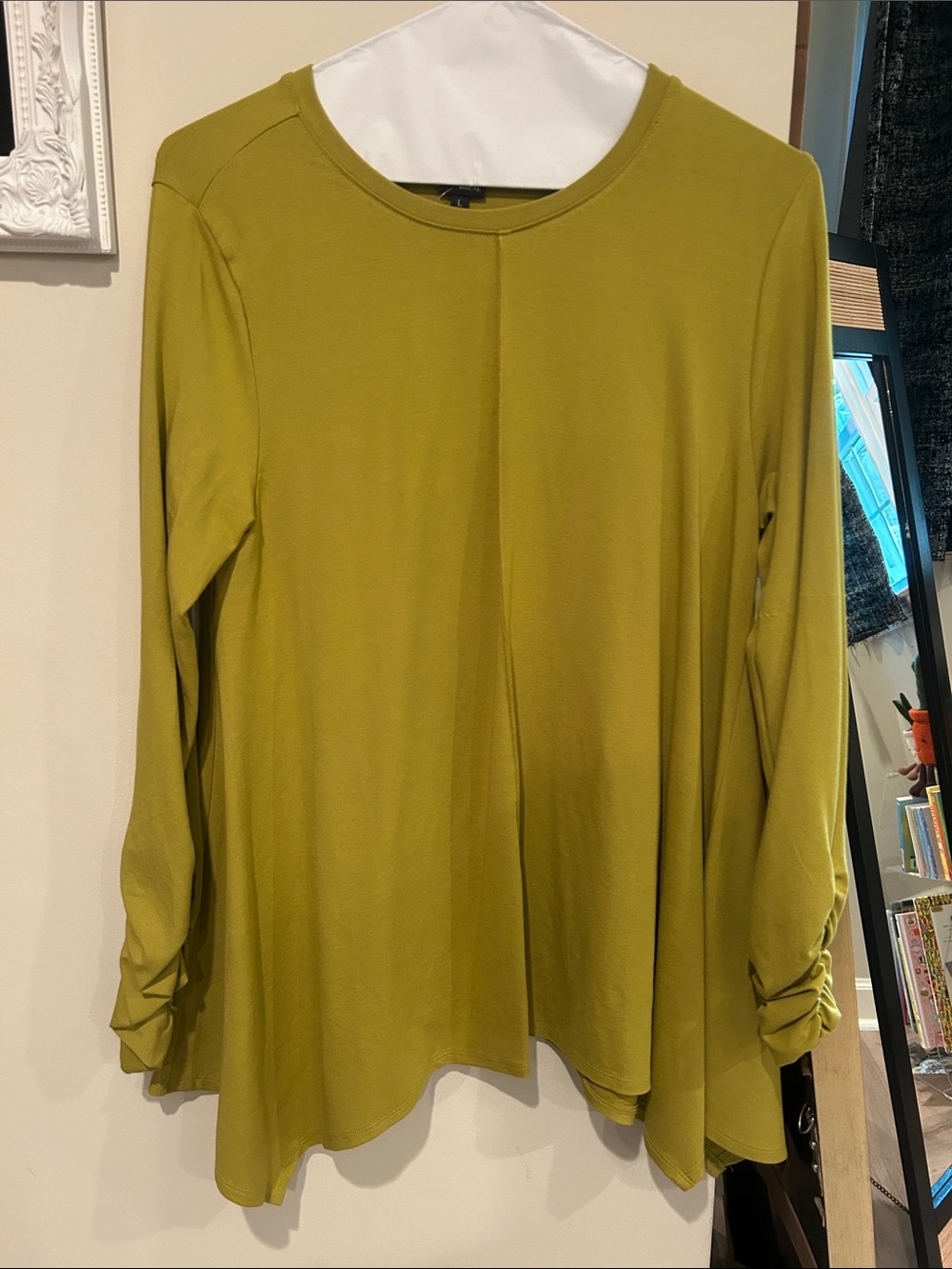 Lisa Bayne Long Sleeve Olive Green Women's Top
